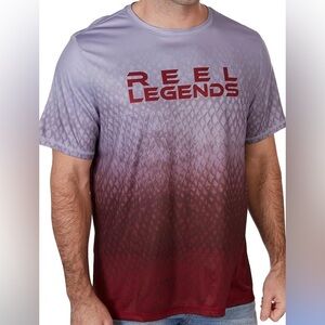 Reel Legends Linnea Szymanski Reel-Tec Size large Short Sleeve Red Fish Shirt